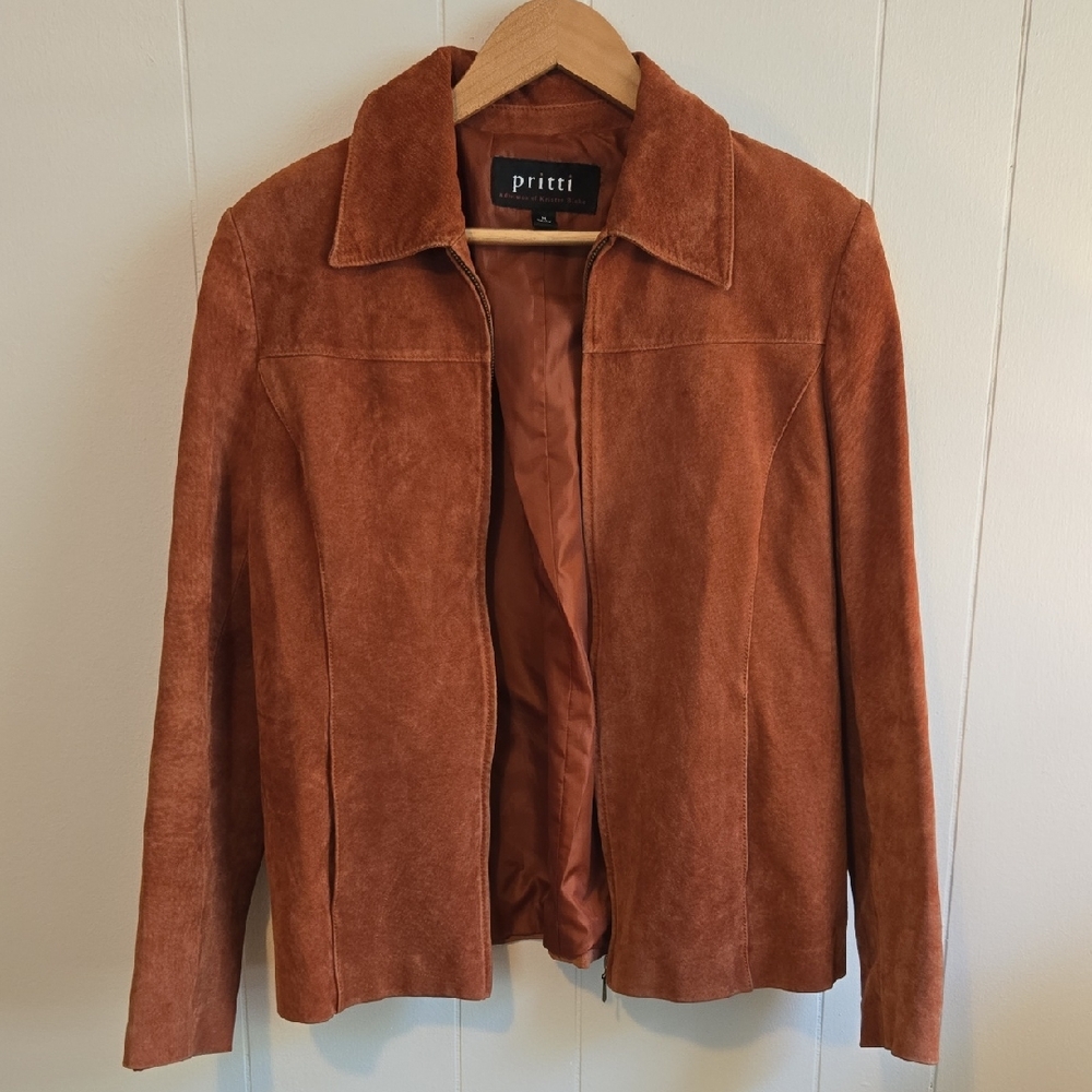 Women's Orange Suede Jacket